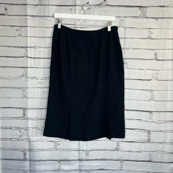 Linda Allard Ellen Tracy Black Wool Blend Pencil Midi Skirt Minimalist Size 8 - Picture 11 of 15